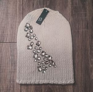 3/$30 Ombre Bejeweled Beanie Cream and Gray
